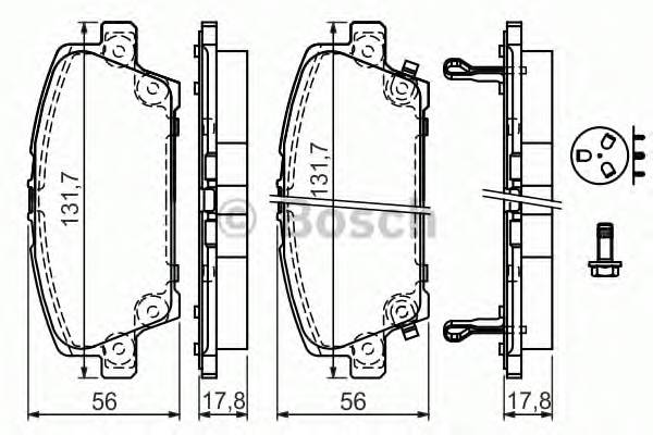 BOSCH 0 986 494 136 Комплект тормозных колодок,