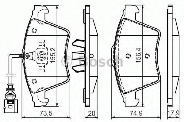 BOSCH 0 986 494 164 Комплект тормозных колодок,