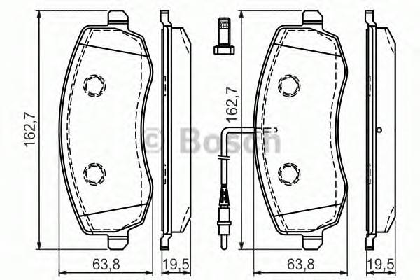 BOSCH 0 986 494 385 Комплект гальмівних колодок,