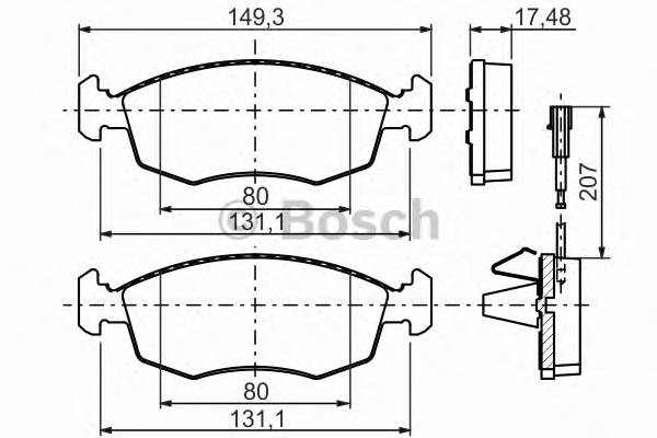 BOSCH 0 986 494 463 Комплект тормозных колодок,