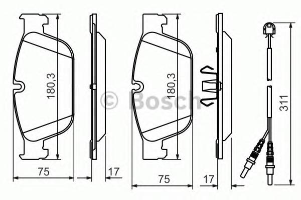 BOSCH 0 986 494 526 Комплект гальмівних колодок,