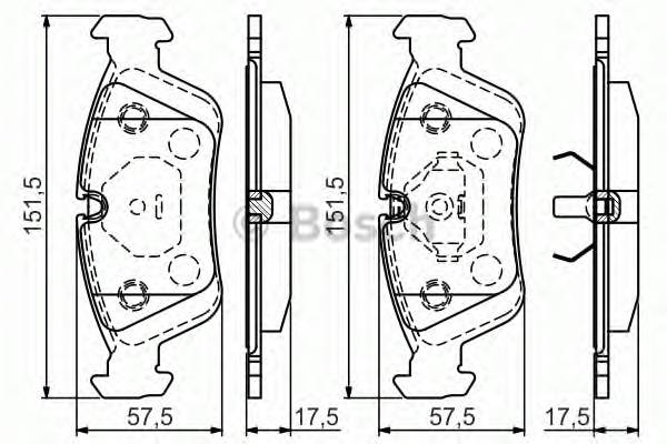 BOSCH 0 986 495 060 Гальмiвнi колодки, к-кт.