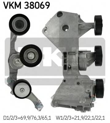 SKF VKM 38069 Натяжной ролик, поликлиновой