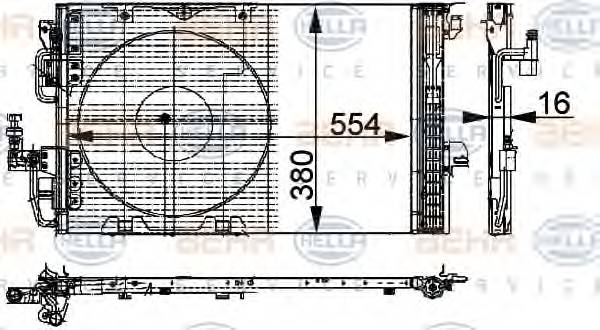 HELLA 8FC 351 301-221 Конденсатор, кондиціонер