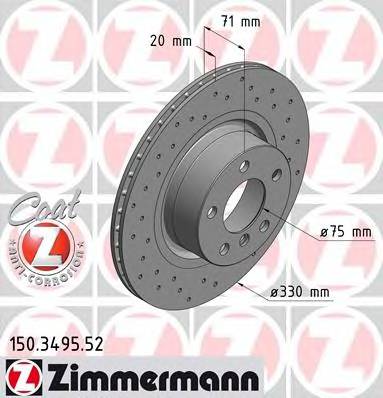 ZIMMERMANN 150.3495.52 Тормозной диск