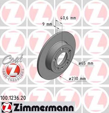 ZIMMERMANN 100.1236.20 Гальмівний диск