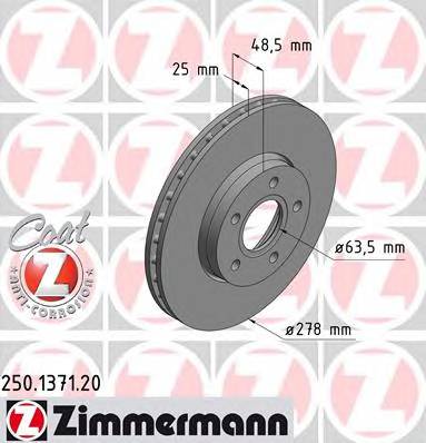 ZIMMERMANN 250.1371.20 Гальмівний диск