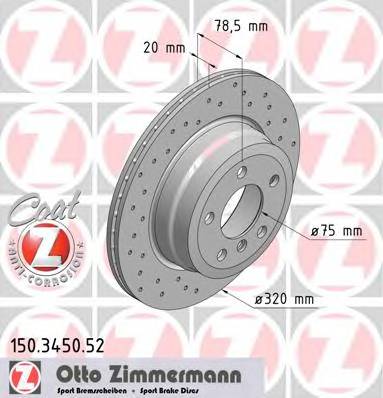 ZIMMERMANN 150.3450.52 Гальмівний диск