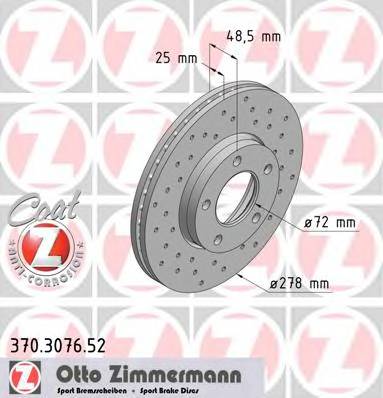 ZIMMERMANN 370.3076.52 Гальмівний диск