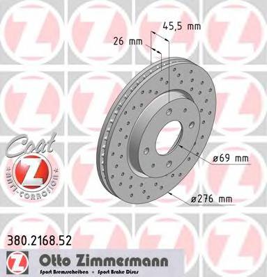 ZIMMERMANN 380.2168.52 Тормозной диск