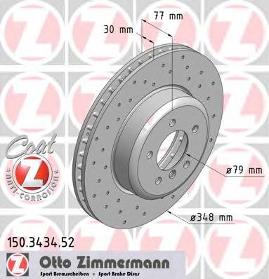 ZIMMERMANN 150.3434.52 Тормозной диск