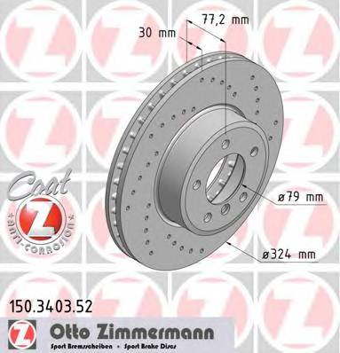 ZIMMERMANN 150.3403.52 Тормозной диск