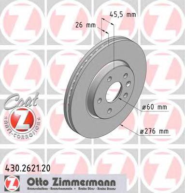 ZIMMERMANN 430.2621.20 Тормозной диск