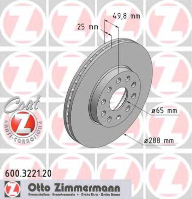 ZIMMERMANN 600.3221.20 Гальмівний диск