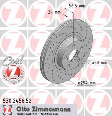 ZIMMERMANN 530.2458.52 Тормозной диск