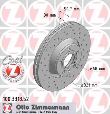 ZIMMERMANN 100.3318.52 Гальмівний диск