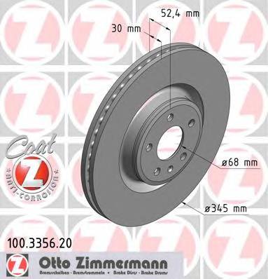 ZIMMERMANN 100.3356.20 Гальмівний диск