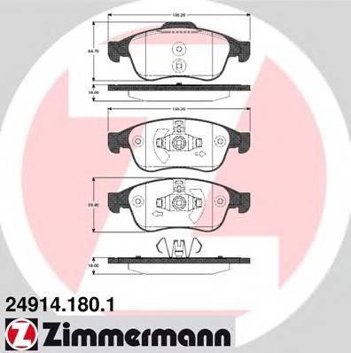 ZIMMERMANN 24914.180.1 Комплект тормозных колодок,