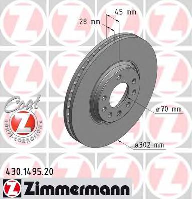 ZIMMERMANN 430.1495.20 Тормозной диск