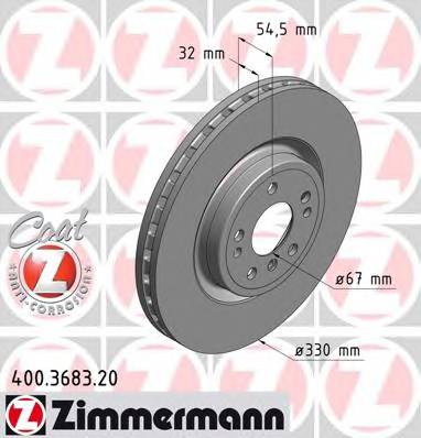 ZIMMERMANN 400.3683.20 Гальмівний диск