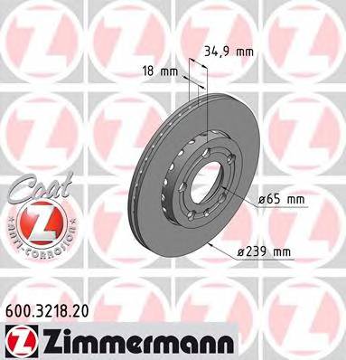 ZIMMERMANN 600.3218.20 Гальмівний диск