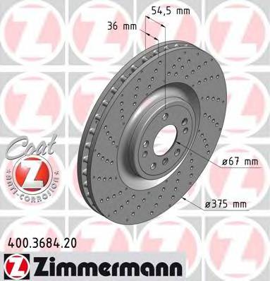 ZIMMERMANN 400.3684.20 Тормозной диск