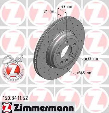 ZIMMERMANN 150.3411.52 Гальмівний диск