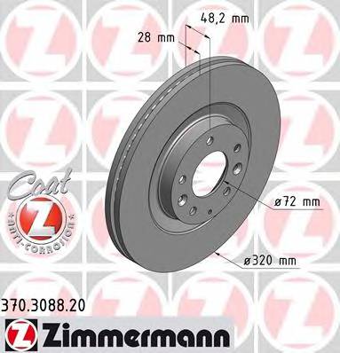 ZIMMERMANN 370.3088.20 Тормозной диск