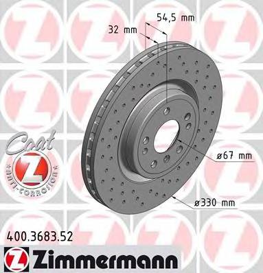 ZIMMERMANN 400.3683.52 Тормозной диск