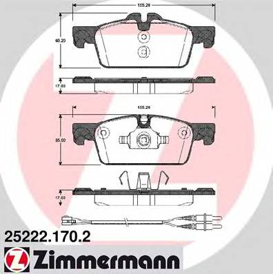 ZIMMERMANN 25222.170.2 Комплект тормозных колодок,