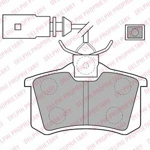 DELPHI LP1556 Комплект гальмівних колодок,