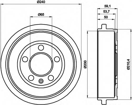 HELLA 8DT 355 300-371 Гальмівний барабан