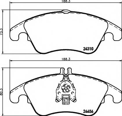 HELLA 8DB 355 012-621 Комплект тормозных колодок,