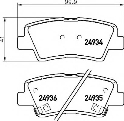 HELLA 8DB 355 014-571 Комплект тормозных колодок,