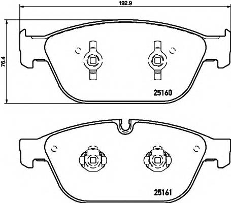 HELLA 8DB 355 016-021 Комплект тормозных колодок,