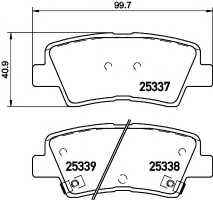 HELLA 8DB 355 019-981 Комплект гальмівних колодок,