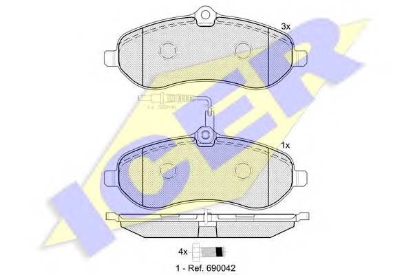 ICER 141802 Комплект тормозных колодок,