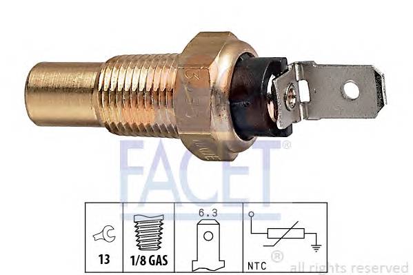 FACET 7.3080 Датчик, температура масла;