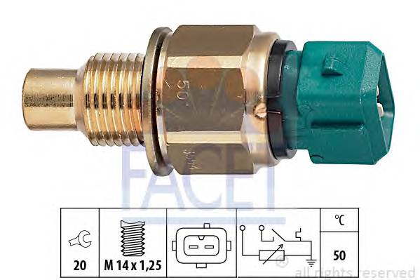 FACET 7.3554 Датчик, температура охлаждающей