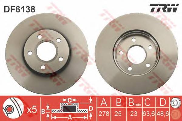 TRW DF6138 Тормозной диск