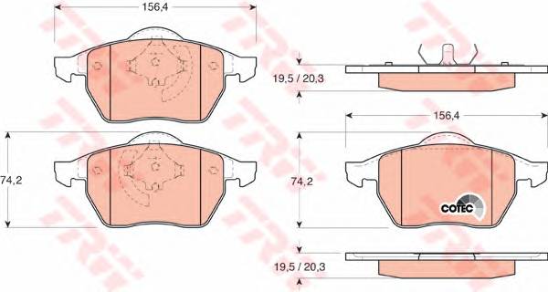 TRW GDB1200 Комплект гальмівних колодок,