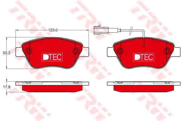 TRW GDB1654DTE Комплект тормозных колодок,