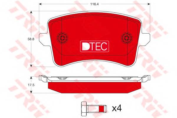 TRW GDB1765DTE Комплект тормозных колодок,