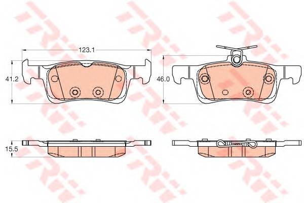 TRW GDB2037 Комплект гальмівних колодок,