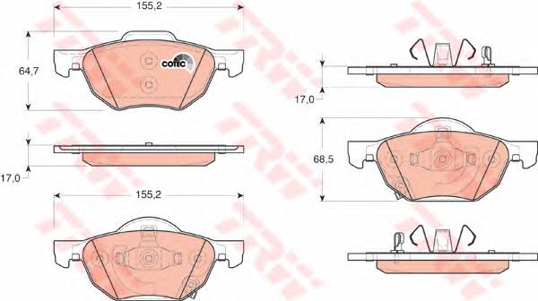 TRW GDB3355 Комплект гальмівних колодок,