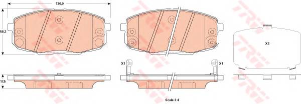 TRW GDB3523 Комплект гальмівних колодок,