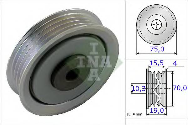 INA 531 0845 10 Натяжной ролик, поликлиновой