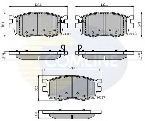 COMLINE CBP31519 Комплект тормозных колодок,