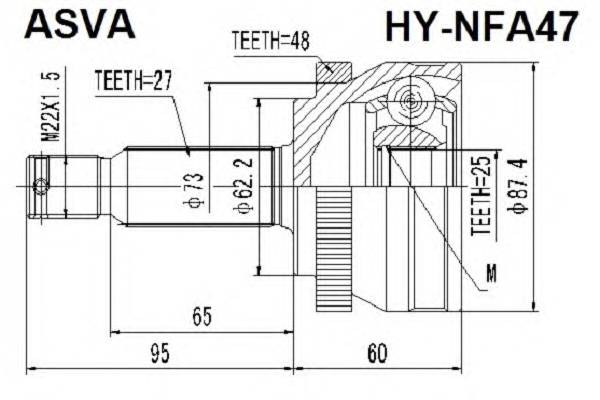 ASVA HYNFA47 ØÐÓÑ ÍÀÐÓÆÍÛÉ 25x62x27