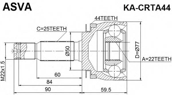 ASVA KACRTA44 ØÐÓÑ ÍÀÐÓÆÍÒÉ 22X50X25